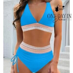 Blooming Jelly High Waist Bikini Swimsuit Size L